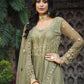 Myra Dusty Beige Butterfly Net Heavy Embroidered Designer Anarkali Suit | Swadesiicart