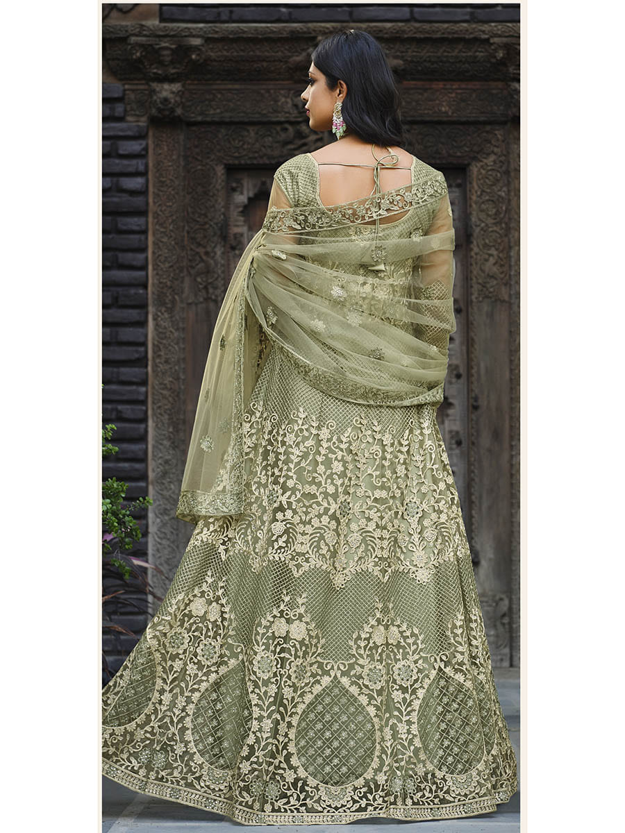 Myra Dusty Beige Butterfly Net Heavy Embroidered Designer Anarkali Suit | Swadesiicart