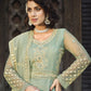 Myra Dusty Pista Butterfly Net Heavy Embroidered Designer Anarkali Suit | Swadesiicart
