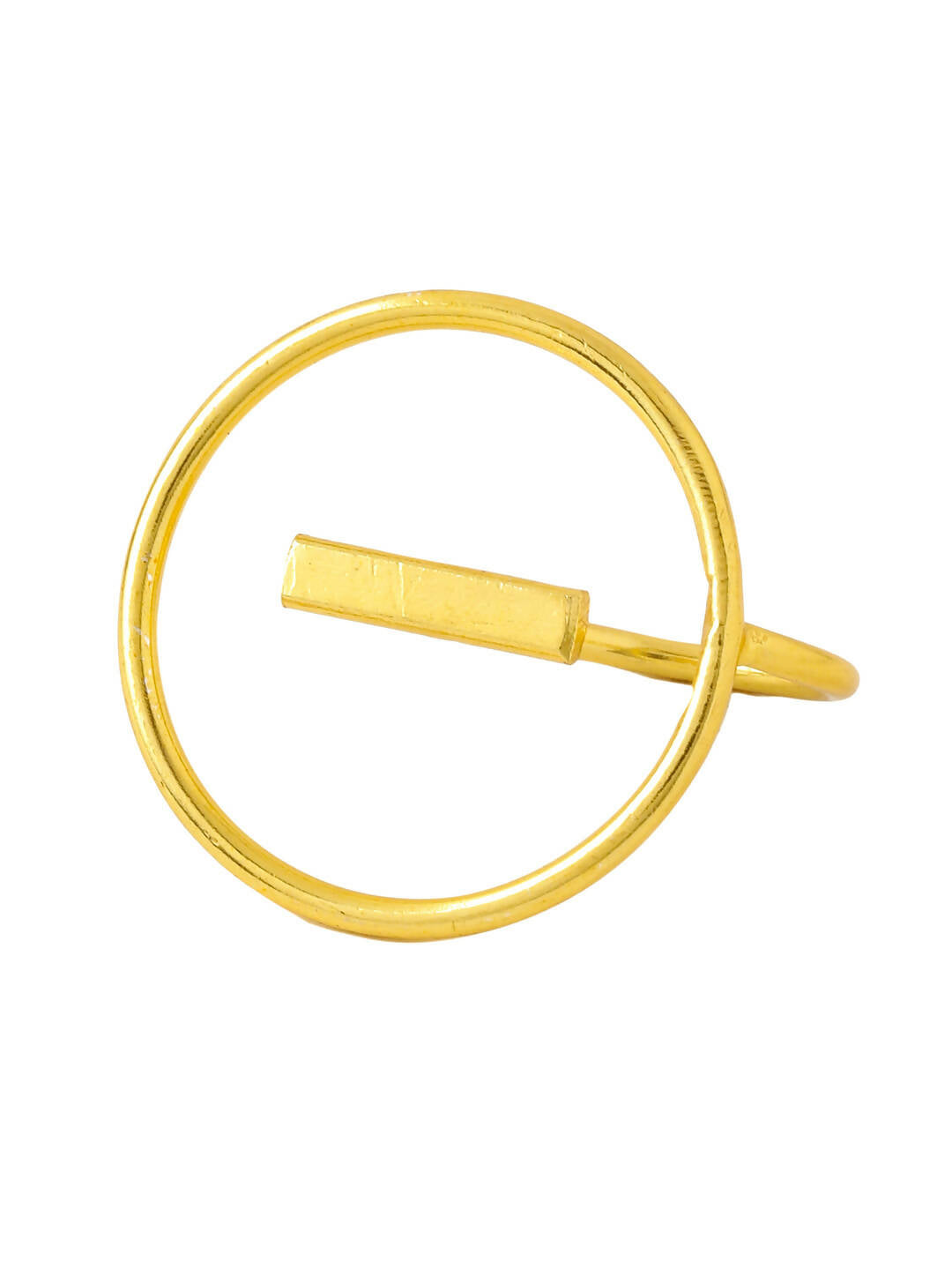 NVR Women Gold-Polished Adjustable Finger Ring | Swadesiicart