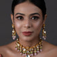Peryl Women's Handcrafted Kundan Pastel Beaded Necklace With Earrings - Noz2Toz
