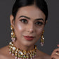 Peryl Women's Handcrafted Kundan Pastel Beaded Necklace With Earrings - Swadesiicart