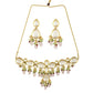 Peryl Women's Handcrafted Kundan Pastel Beaded Necklace With Earrings - Swadesiicart