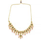 Peryl Women's Pearl & Pink Beaded Gold Tone Kundan Inspired Necklace With Earrings - Swadesiicart