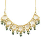 Peryl Women's Green Gold Toned Handcrafted Kundan Necklace Set - Swadesiicart