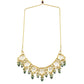 Peryl Women's Green Gold Toned Handcrafted Kundan Necklace Set - Swadesiicart
