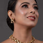 Peryl Women's Elegant Tear Drop Shaped Necklace With Earrings - Swadesiicart