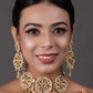 Peryl Women's Kundan Inspired Pearl Necklace With Earrings - Noz2Toz