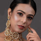 Peryl Women's Kundan Inspired Pearl Necklace With Earrings - Swadesiicart