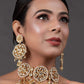 Peryl Women's Kundan Inspired Pearl Necklace With Earrings - Swadesiicart