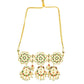 Peryl Women's Kundan Inspired Pearl Necklace With Earrings - Swadesiicart