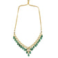 Peryl Women's Emerald Beaded Gold Toned Kundan Inspired Necklace With Earrings - Swadesiicart