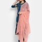 Janasya Teal Poly Crepe Gold Print Set | Swadesiicart