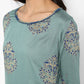 Janasya Turquoise Green Rayon Foil Print Set | Swadesiicart