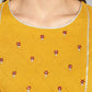 Janasya Women's Mustard Cotton Embroidered Kurta With Palazzo | Swadesiicart