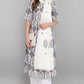 Janasya Women's White Cotton Botanical Print Kurta With Palazzo And Dupatta | Swadesiicart