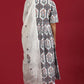 Janasya Women's White Cotton Botanical Print Kurta With Palazzo And Dupatta | Swadesiicart