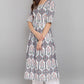 Janasya Women's White Cotton Botanical Print Kurta With Palazzo And Dupatta | Swadesiicart