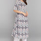 Janasya Women's White Cotton Botanical Print Kurta With Palazzo And Dupatta | Swadesiicart
