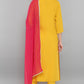 Janasya Women's Mustard Rayon Solid Kurta With Pant And Dupatta | Swadesiicart