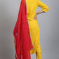 Janasya Women's Mustard Rayon Solid Kurta With Pant And Dupatta | Swadesiicart