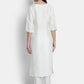 Janasya Off-White Poly Silk Solid Set - Swadesiicart