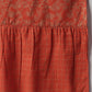 Janasya Women's Orange Cotton Striped Kurta With Pant And Dupatta | Swadesiicart