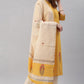 Janasya Women's Yellow Cotton Striped Kurta With Palazzo And Dupatta | Swadesiicart