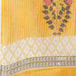 Janasya Women's Yellow Cotton Striped Kurta With Palazzo And Dupatta | Swadesiicart