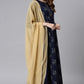 Janasya Women's Navy Blue Poly Crepe Floral Printed Anarkali Casual Kurta Set | Swadesiicart