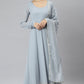 Janasya Women's Grey Poly Georgette Solid Kurta With Dupatta | Swadesiicart