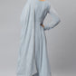 Janasya Women's Grey Poly Georgette Solid Kurta With Dupatta | Swadesiicart