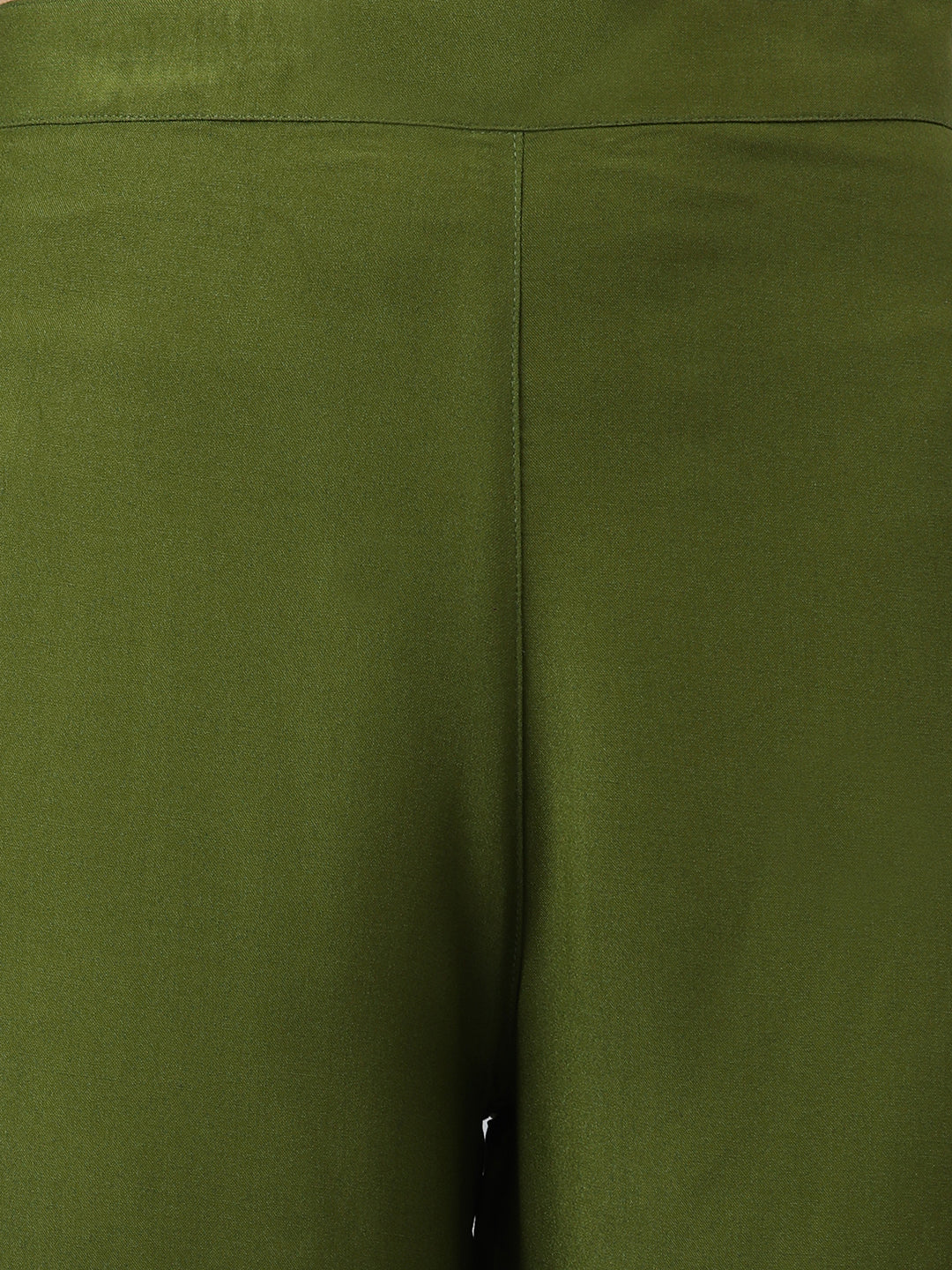 Janasya Women's Olive Green Rayon Solid Kurta With Palazzo And Dupatta | Swadesiicart