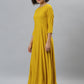 Janasya Women's Mustard Rayon Solid Flared Casual Kurta Set | Swadesiicart