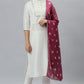 Janasya Women's White Poly Silk Solid Kurta With Pant And Dupatta | Swadesiicart