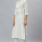 Janasya Women's White Poly Silk Solid Kurta With Pant And Dupatta | Swadesiicart