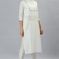 Janasya Women's White Poly Silk Solid Kurta With Pant And Dupatta | Swadesiicart