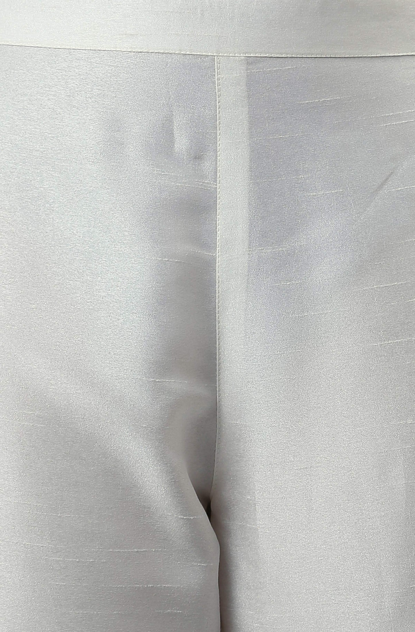 Janasya Women's White Poly Silk Solid Kurta With Pant And Dupatta | Swadesiicart