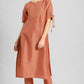 Janasya Women's Peach Poly Silk Embellished Straight Festive Kurta Set - Swadesiicart