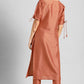 Janasya Women's Peach Poly Silk Embellished Straight Festive Kurta Set - Swadesiicart