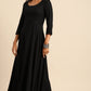 Janasya Women's Black Rayon Solid Kurta With Dupatta | Swadesiicart