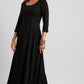 Janasya Women's Black Rayon Solid Kurta With Dupatta | Swadesiicart