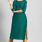 Janasya Women's Green Poly Silk Solid Straight Casual Kurta Set - Swadesiicart