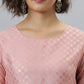 Janasya Women's Pink Poly Silk Floral Printed Straight Party Kurta Set - Swadesiicart