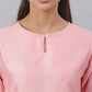 Janasya Pink Poly Silk Solid Set - Swadesiicart