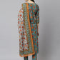 Janasya Women's Green Cotton Embroidered Kurta With Pant And Dupatta | Swadesiicart