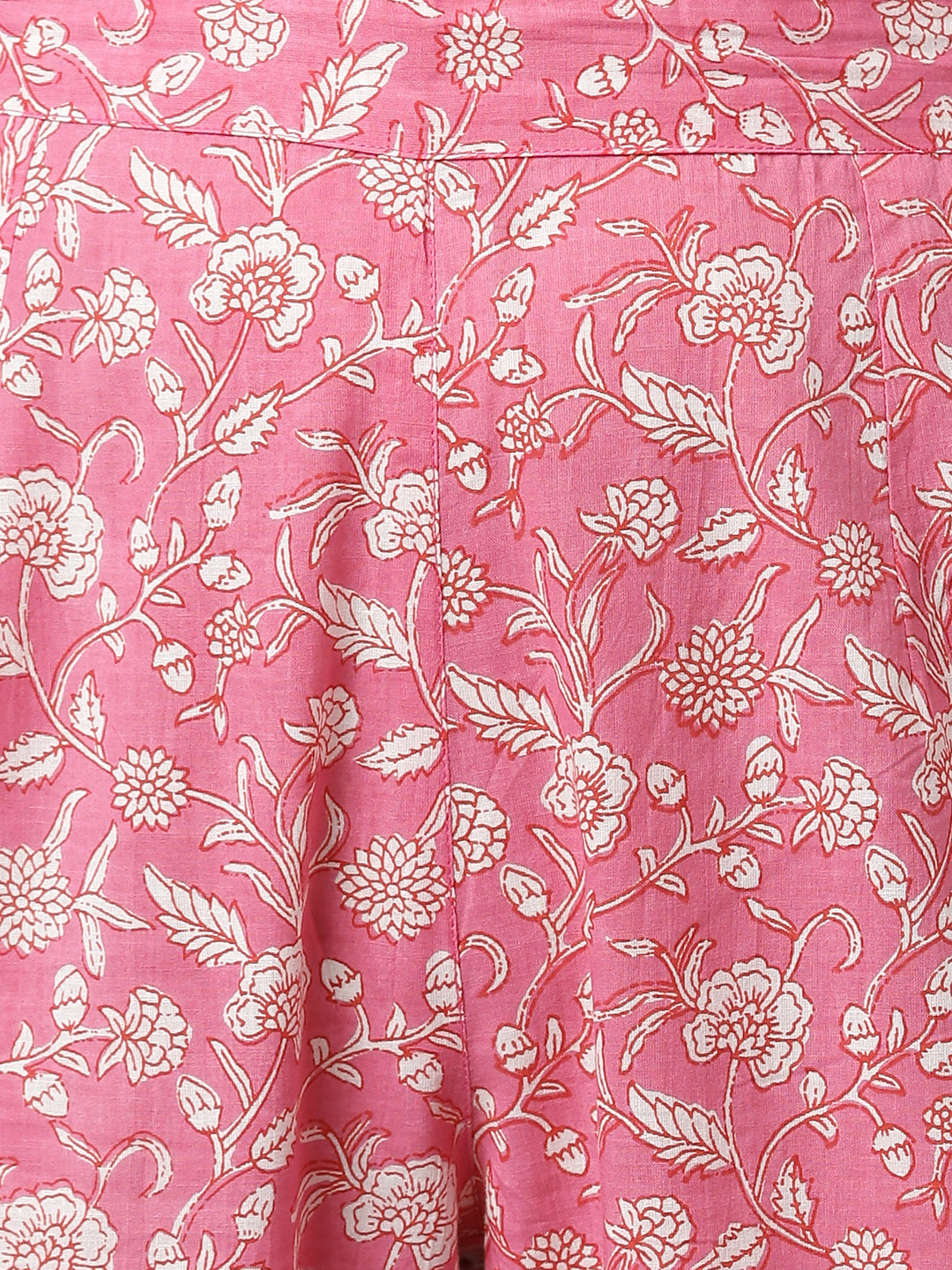 Janasya Women's Pink Cotton Floral Print Kurta With Pant And Dupatta | Swadesiicart