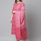 Janasya Women's Pink Cotton Bandhani Kurta With Pant And Dupatta | Swadesiicart