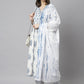 Janasya Women's White Cotton Block Print Kurta With Pant And Dupatta | Swadesiicart
