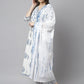 Janasya Women's White Cotton Block Print Kurta With Pant And Dupatta | Swadesiicart